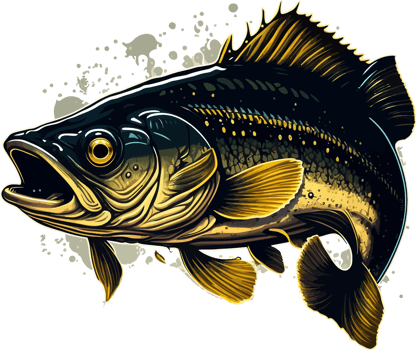 Big bass fish vector cartoon for t shirt Big bass fish t shirt design png
