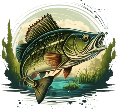 Big bass fish vector cartoon for t shirt Big bass fish t shirt design png