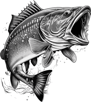 Big bass fish vector cartoon for t shirt Big bass fish t shirt design png