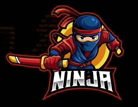 cartoon ninja Mascot logo designs e sports vector