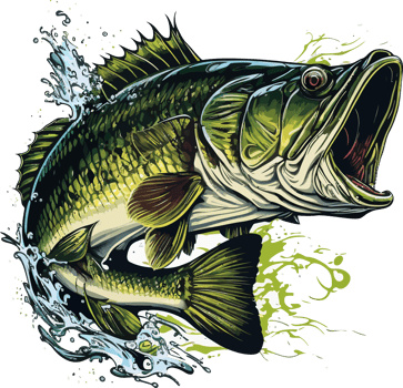 Big bass fish vector cartoon for t shirt Big bass fish t shirt design png