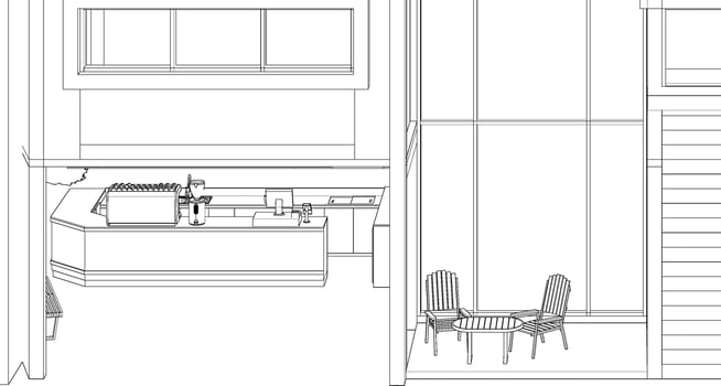 3D illustration of coffee shop vector