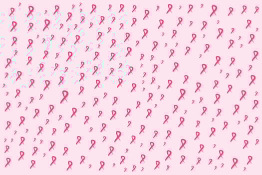 Breast cancer awareness month seamless pattern with pink ribbon shape vector