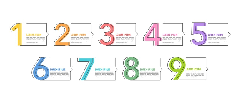 Infographic message box with the number design template. Vector illustration.
