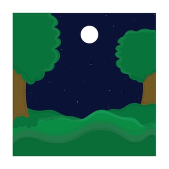 Forest Cartoon Scene Illustration Cute vector