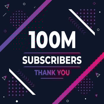 Thank you 100m subscribers or followers. web social media modern post design vector