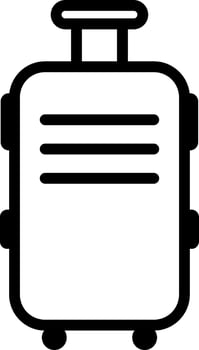Vector suitcase black outlines icon vector illustration