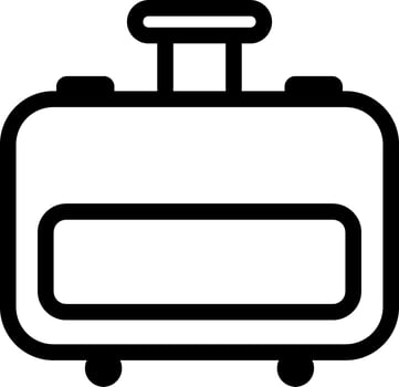 Vector suitcase black outlines icon vector illustration