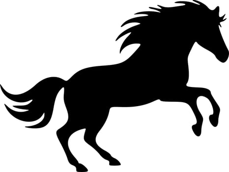 Vector running horse silhouette icon logo vector illustration