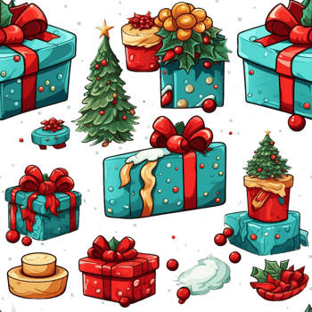 Seamless Christmas gift png