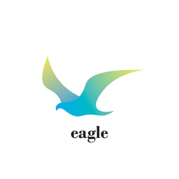 eagle logo design in blue gradient vector