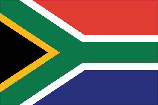 Flag of South Africa country, banner vector illustration.