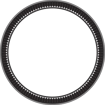 Vector black monochrome frame, border, Chinese ornament. Patterned circle, ring of the peoples of East Asia, Korea, Malaysia, Japan, Singapore, Thailand