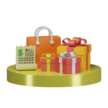 3d render cute podium illustration shopping marketing big sale discount shop promo png