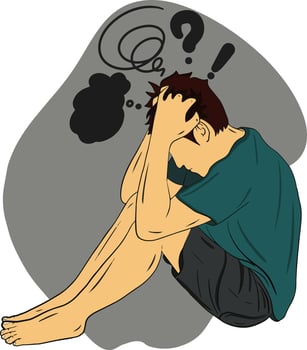 a man in drawing vector Mental disorder and chaos in the human mind, bipolar, disorder, mind, mental