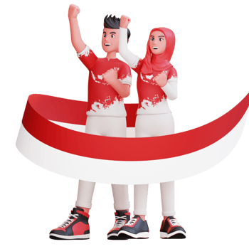 Indonesian Independence Day 3D Illustration png