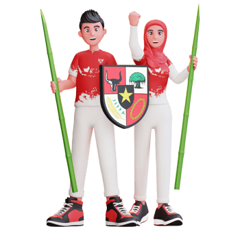 Indonesian Independence Day 3D Illustration png