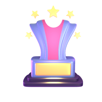 3D icon video games rendered isolated on the transparent background. victory trophy object for your design. png