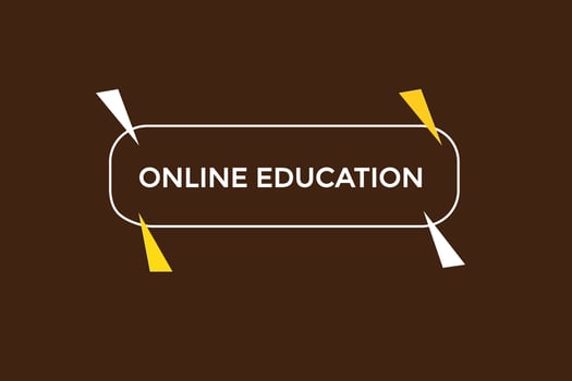 news online education, level, sign, speech, bubble  banner, vector