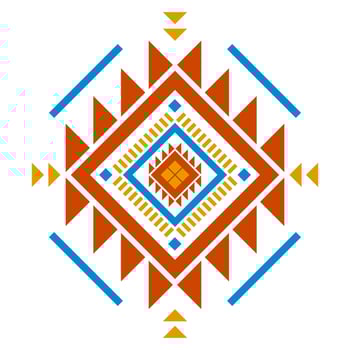 Geometric ethnic pattern art. American, Mexican style. Background Aztec tribal ornament. Design for fabric, clothing, textile, logo, symbol. vector