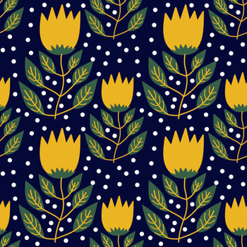 Seamless pattern. Simple flat modern drawing. Floral texture collection for textile and fashion design. Spring botanical print. vector