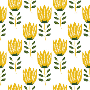 Seamless pattern. Simple flat modern drawing. Floral texture collection for textile and fashion design. Spring botanical print. vector