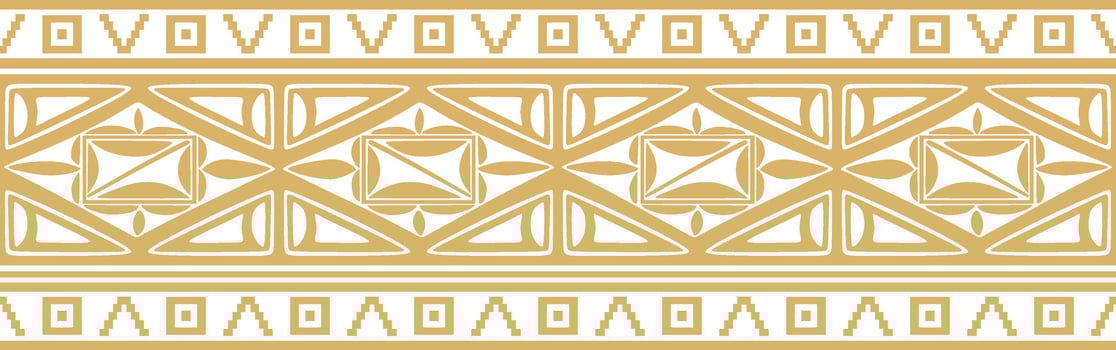 Vector seamless golden border ornament. Native American tribes framework.