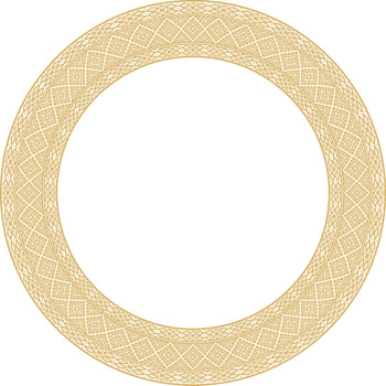 Vector golden round Belarusian national ornament. Ethnic circle gold border, Slavic peoples frame.