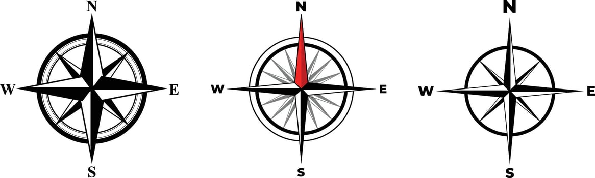 Compass Icon Set Png. Compas icon vector isolated on white background. Modern compass logo design, Compass icon simple sign