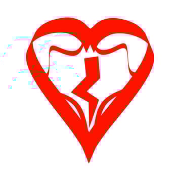 illustration of heart shape and lightning vector