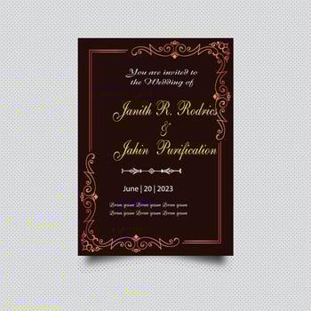 Luxury vintage golden vector invitation card template