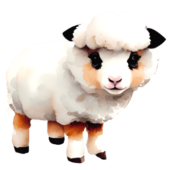 Watercolor Chubby Sheep png