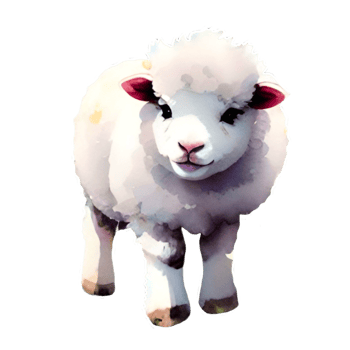 Watercolor Cute Sheep png