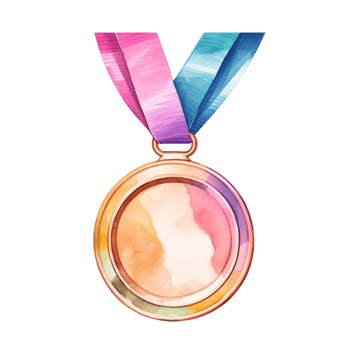 AI Generative Medal sport day watercolor pastel png