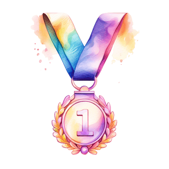 AI Generative Medal sport day watercolor pastel png