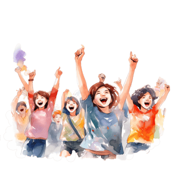 Sport day People cheering for the game watercolor pastel AI Generative png