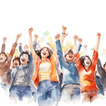 Sport day People cheering for the game watercolor pastel AI Generative png