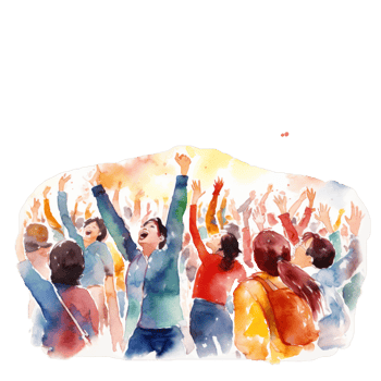 Sport day People cheering for the game watercolor pastel AI Generative png