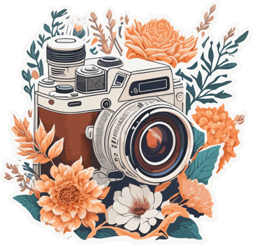 Classic Camera Sticker AI Generative png