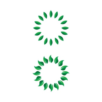 set of abstract leaves icons isolated on white background vector