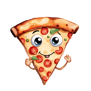 Watercolor Homemade delicious cute Pizza cartoon for food illustration png