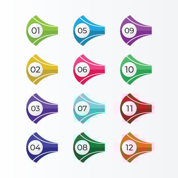 Free vector gradient flat arrow bullet point collection