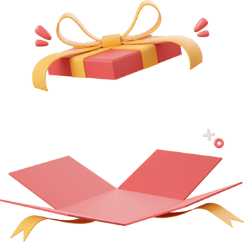 Opened gift box, Christmas theme elements 3d illustration png