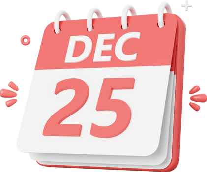 Christmas calendar, Christmas theme elements 3d illustration png