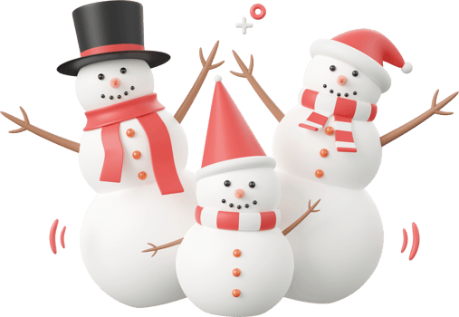 White cute snowman, Christmas theme elements 3d illustration png