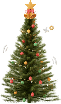 Christmas tree, Christmas theme elements 3d illustration png