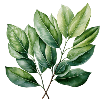 Watercolor and painting green leaves branch illustration png