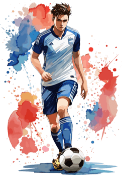 Kick and Conquer Aesthetic Explorations of Soccer Player Mastery AI generative png