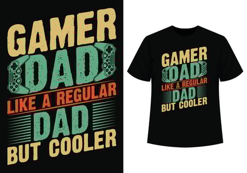Gaming t-shirt design with gamepad vector