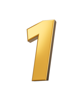 Gold number 1 One . shiny 3d number 1 made of gold 3d illustration png
